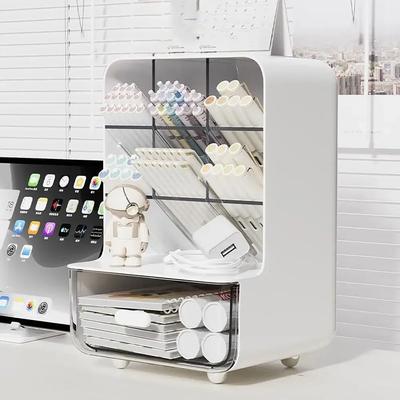 Bevel Insert Storage Box Large Capacity Drawer Cosmetic Brush Holder Compartment Multifunctional Commodity Shelf for Desktop