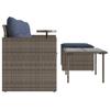 3 Piece Garden Sofa Set with Cushions Gray Poly Rattan