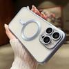 Luxury Matte Plating Frame Clear Case For IPhone 15 14 13 12 11 Pro Max Plus Magsafe Magnetic Wireless Charge Lens Protect Cover