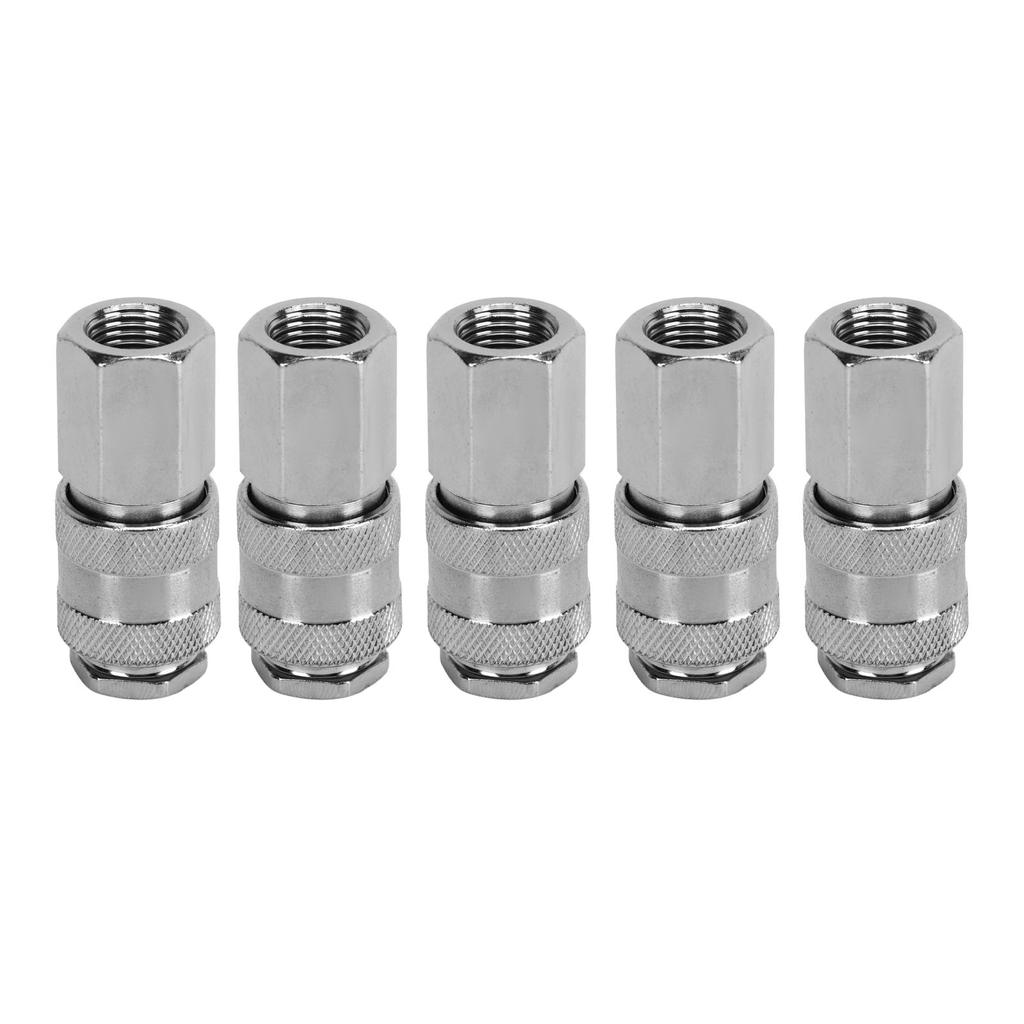 1 4 Inch NPT Air Tool Coupler 5Pcs Duarable Anti Leakage Long Lasting Female Thread Quick Coupler for Car