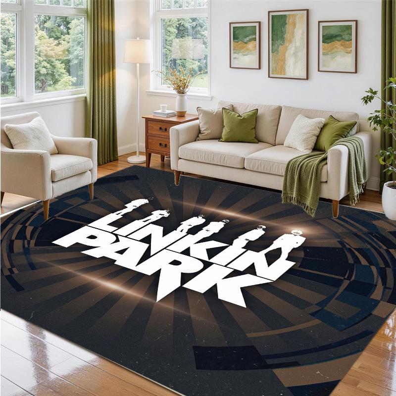 Linkin Park Design Crystal Velvet Rug Soft Decorative Mat for Bedroom Entrance
