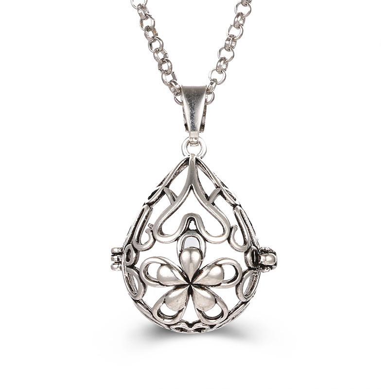 Popular Multi Styles Hollow Vintage Necklace Jewelry Music Ball Pregnancy Bell Necklace Aroma Essential Oil Locket Pendant