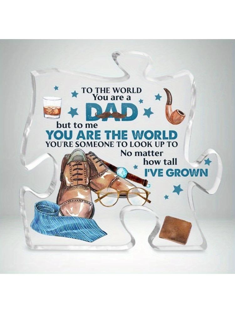 

Dad Acrylic Puzzle Plaque - To My Dad Thank You Gift for Birthday & Father s Day чистый