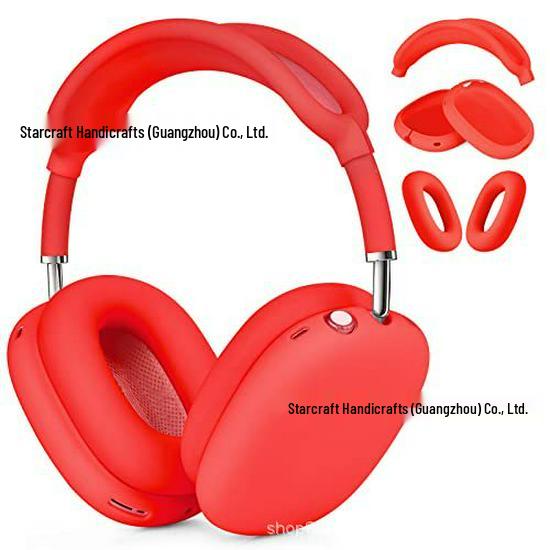 Wine Red Airpods Max Silicone Protective Case For Apple Overear Headphones