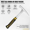 Sheet Metal Hammer Multifunctional Geological Hammer Single Handed Sheet Metal Pounder Flat Head Rock Hammer Anti Slip Hand Tool