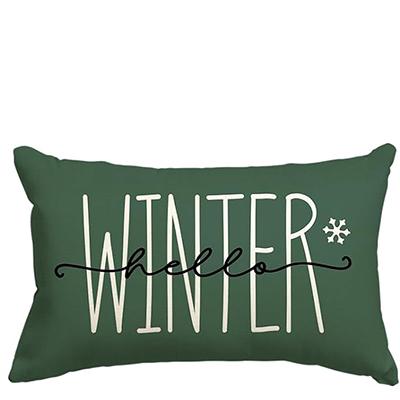 Color Life Merry Christmas Tree Hello Winter Green Pillowcase, Holiday Cushion Cover Sofa Decorative Lumbar Pillowcase
