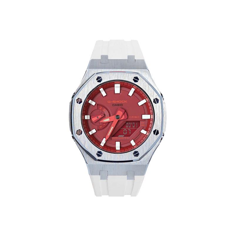 Casio Unisex Liquid Crystal/Analog Dual Display Series 48.5mm Red Watch GA-2100-4A-