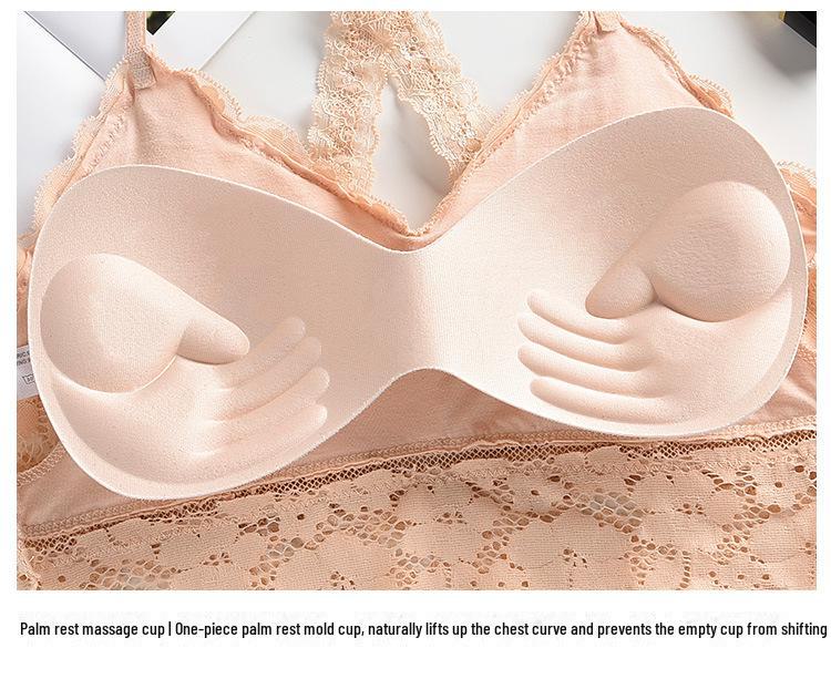 Reizvolles Rückenüberkreuz-Spitzen-Schlauch-Sport-BH - Ohne Bügel