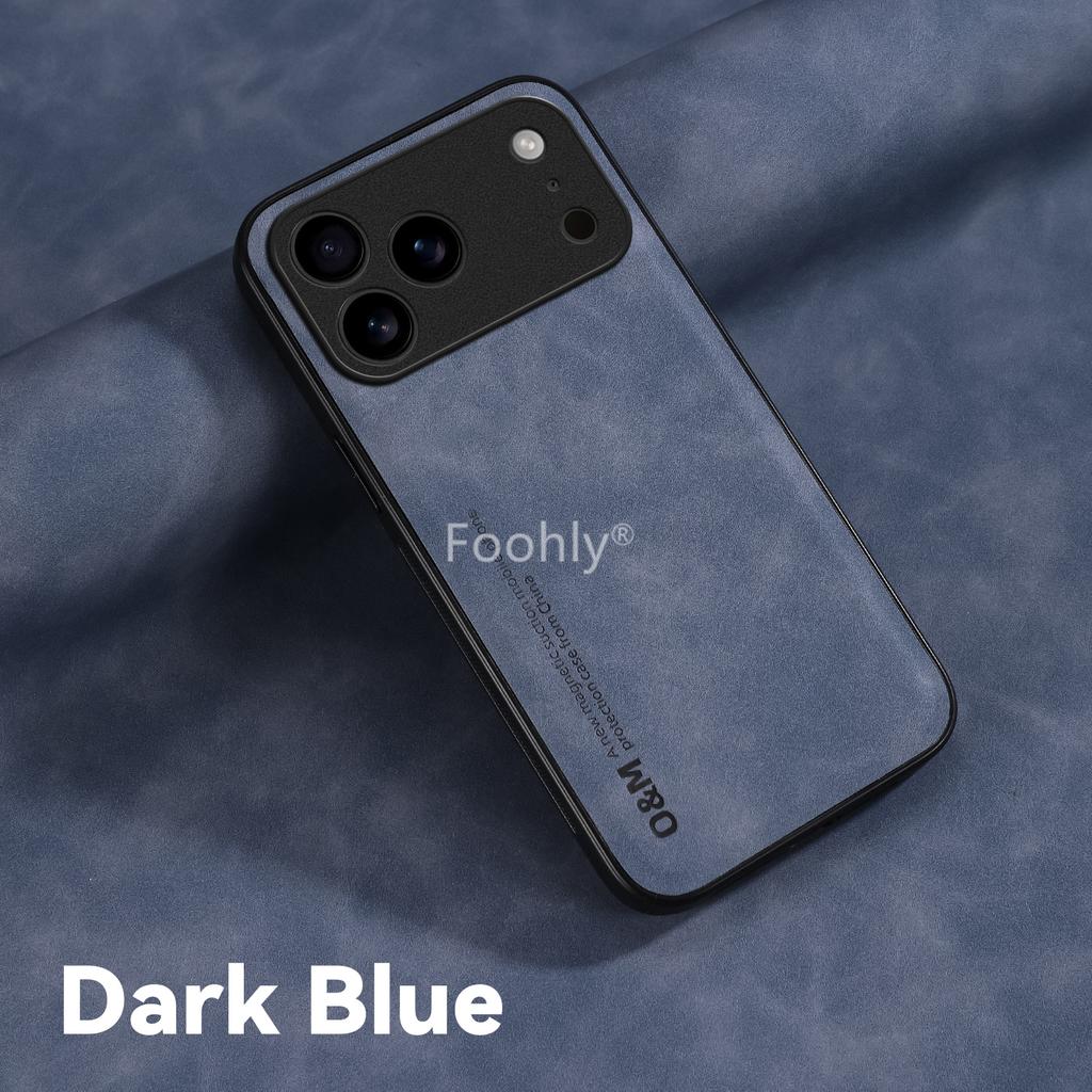 Stoßfestes magnetisches Nubukleder-Etui für Apple iPhone 17 Pro Max 17 Air Schutzhülle Rückschale Coque Funda