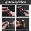 Outdoor Portable Lighter Bottle Keychain With Containing Cotton Core