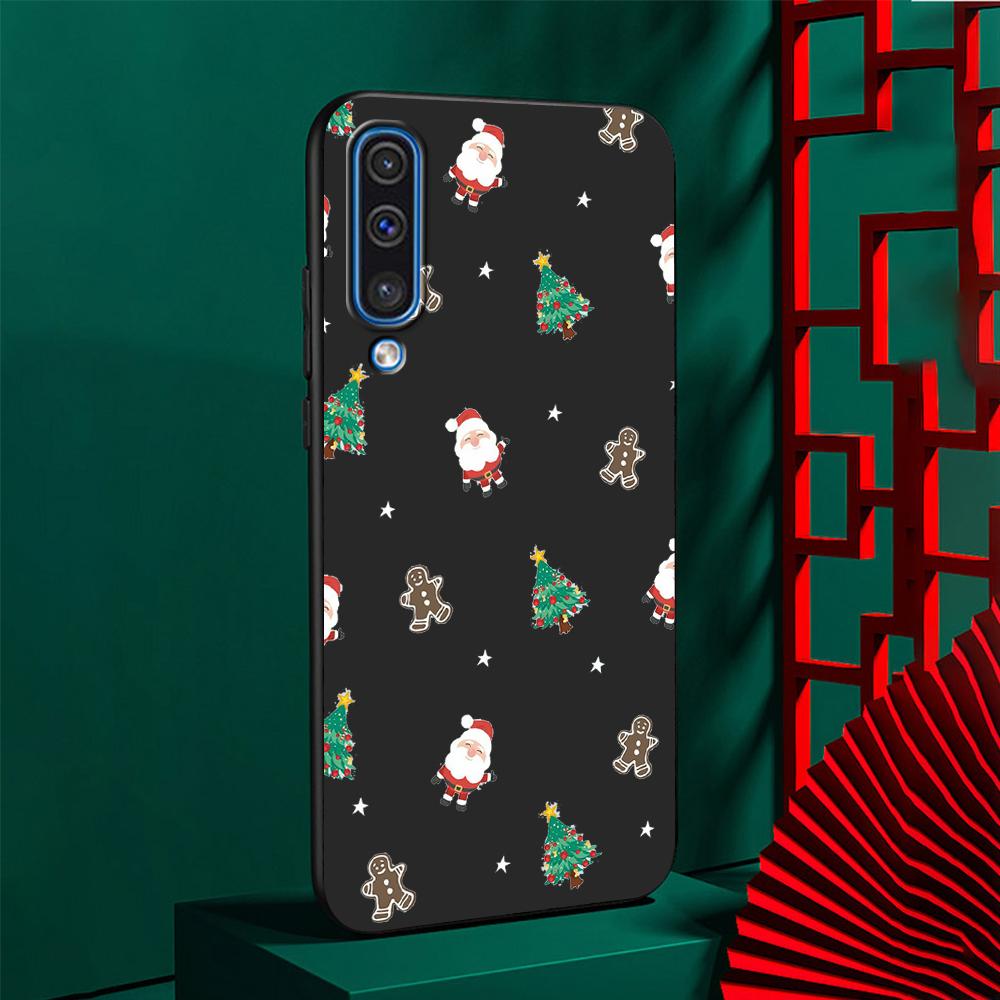 Jul Nyttår Gaver Elg Snø Deksel for Samsung Galaxy A50 A10 A70 A30 A20e A40 A20s A10s A10e A90 5G Mykt Svart Telefondeksel