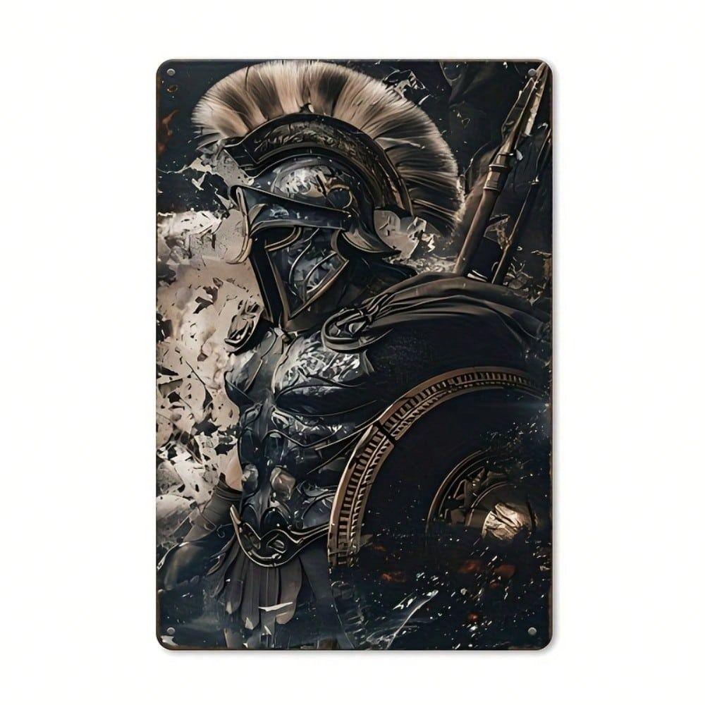Spartan Warrior Metal Wall Art Vintage Decor 20x30cm