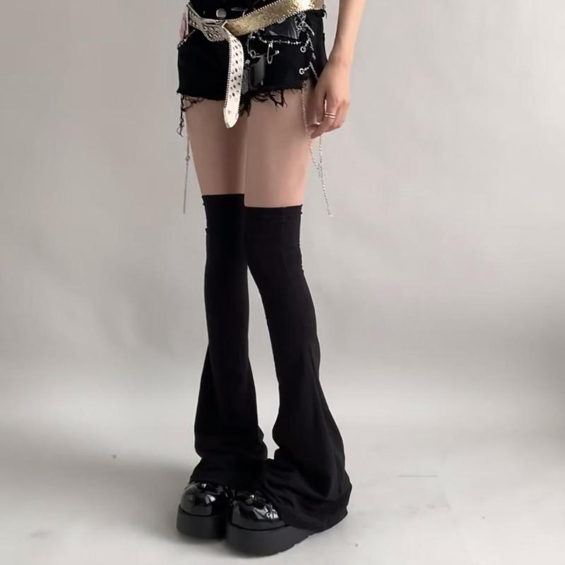 Y2K Leg Stockings Elasticity Slimming Knee Socks Japanese Style Spicy Femboy Over The Knee Horn Shaped Cuffs Sexy Accessories