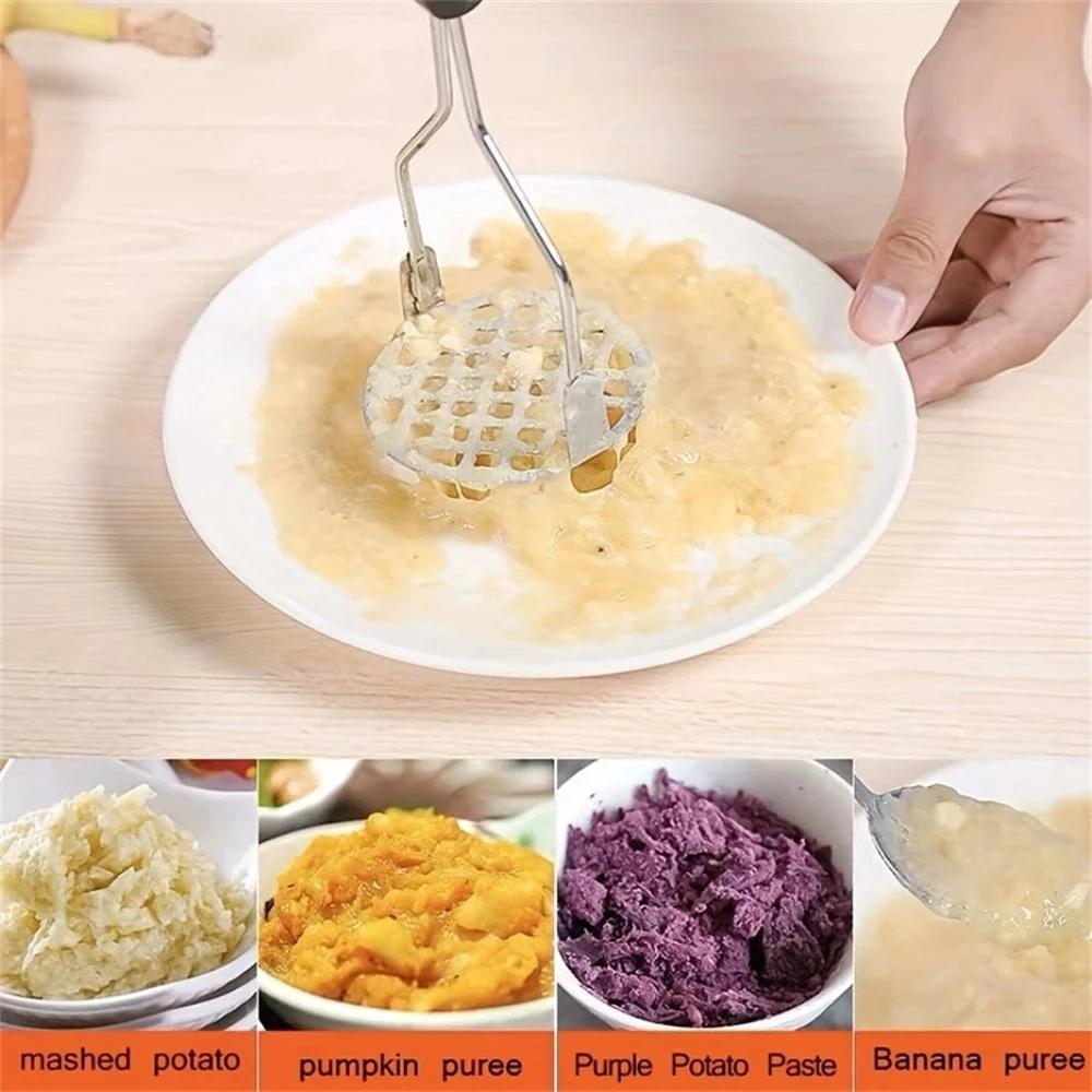 1 bucă manuală din oțel inoxidabil pentru zdrobire de cartofi usturoi zdrobitor de cartofi creativ, dovleac, zdrobitor de cartofi dulci, gadgeturi de bucătărie