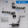 HEIGHTEN Adjustable Reel Handle for Daiwa and Shimano Arch Series Spinning Reels Gray 65-70mm (No Knob) (Dark (22STELLA/23AIRITY)) (0791)
