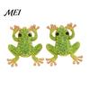 Unique Alloy Jewelry Frog for Women, Rhinestone Stud Earrings, Sparkly Cute Vintage Reptile Animal Brooch Pin, Boho Summer Beach Vacation Statement