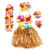 WINOMO Hula Dance Hawaiian Halloween 40cm Costume, Lei, Skirt, 6-Piece Set, Goods, Costume,