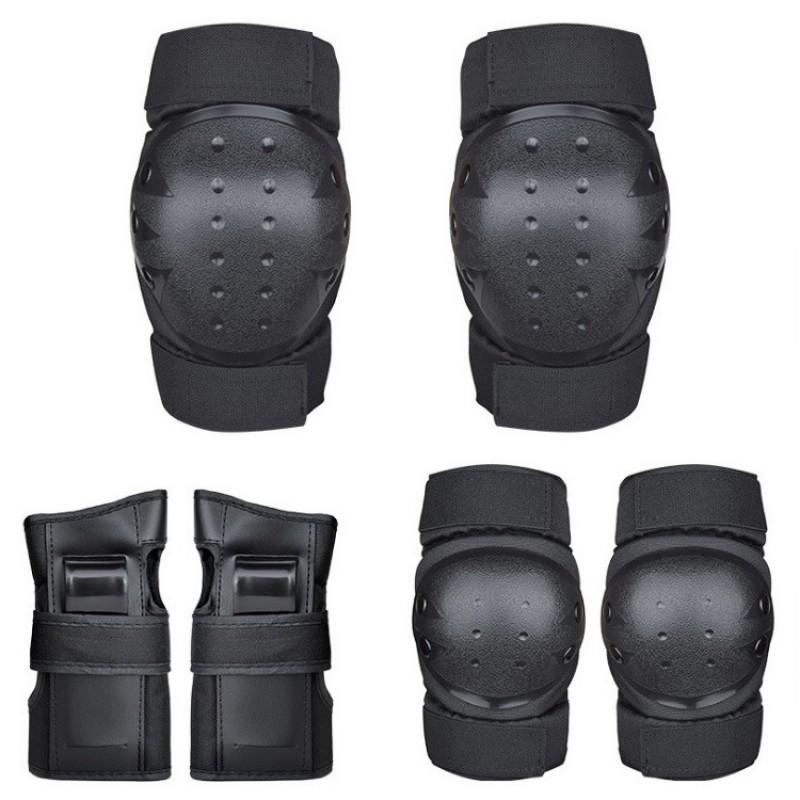 6-Piece Kids Adult Roller Skating Safety Gear Set Knee Elbow Wrist Hand Protection Inline Skates Scooters Balance Bikes