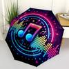 1pc Music Notes Sound Waves Automatic Folding Umbrella, Heavy Duty 8 Rib Iron Frame,  Suitable for Travel, Daily Use, Birthday, Decor Gift  23