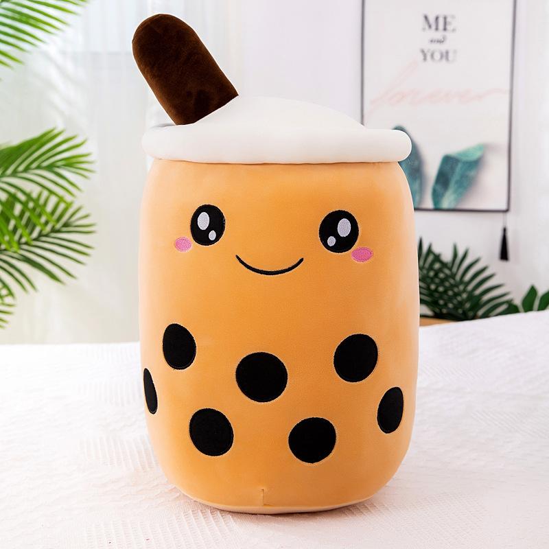 Cute Bubble Tea Throw Pillow, Girls Bed Sleeping Doll Doll Plush Toy