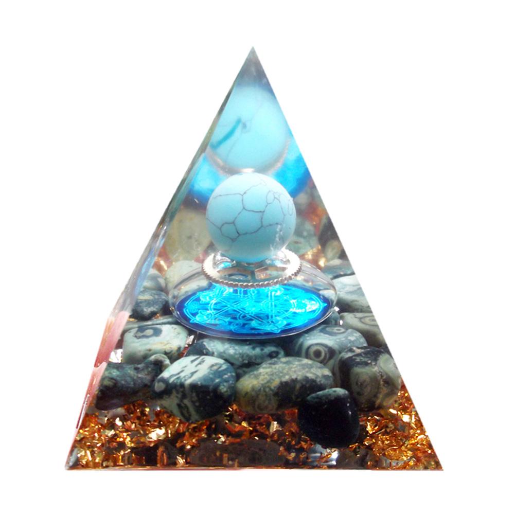 Naturstein Orgonit Pyramide Heilkristalle Energie Reiki Chakra Multiplikator Amethyst Meditation Glücksbringer Sammelstein Kunst