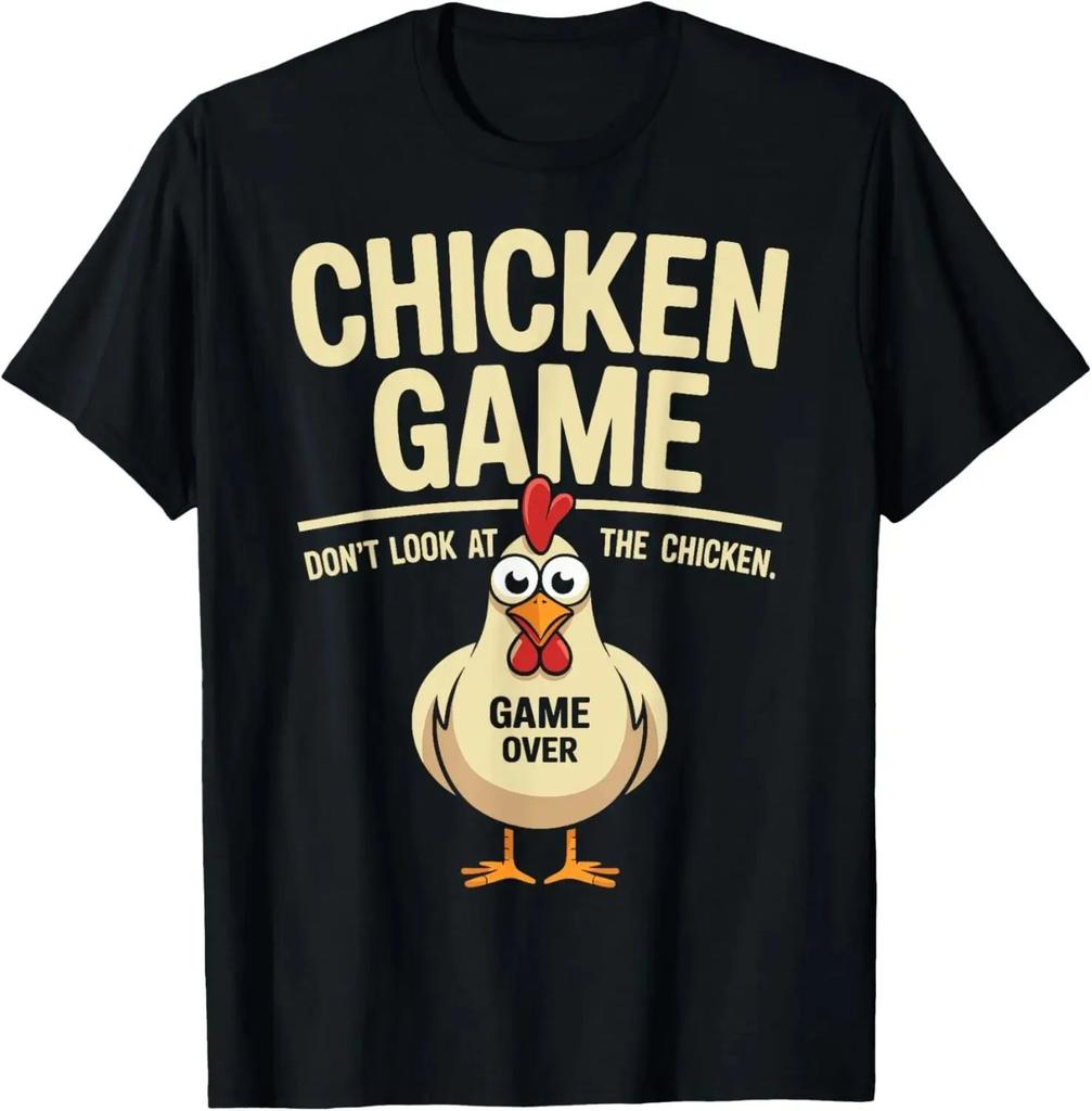 Lässige Mode Lockere Oberteile Schau nicht auf das Huhn Lustiges Hühner-T-Shirt Lustiges bedrucktes Grafik-T-Shirt Unisex