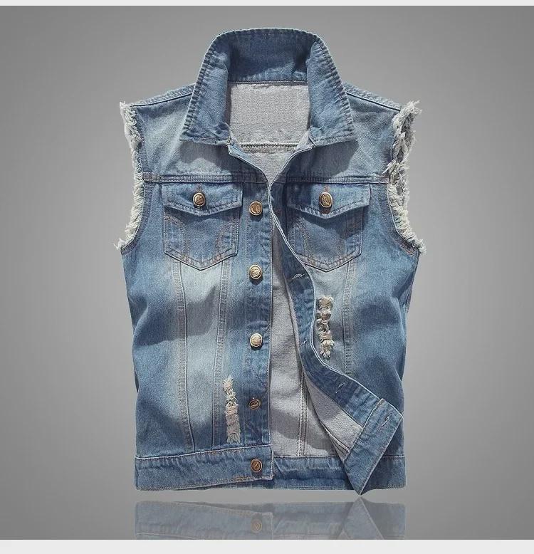 2025 Men’s Slim Fit Denim Vest - Korean Style Sleeveless Waistcoat for Spring & Autumn in Large Size