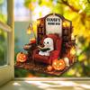 Yousheng 1 Pair Halloween Spooky Ornament Hanging Pendant Durable Construction Cartoon Ghost Design Versatile Home Decoration