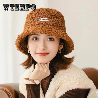 Modischer All-Match-Fischerhut aus Lammwolle, weiblich, Herbst und Winter, warmer Plüsch-Beckenhut