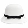 Soft Felt Fedora Hats Bowknot Decoration Bowler Hat Vintage Women Felt Hat  Formal Occasion