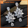Huitan Sparkling Women Drop Earrings Fashion Party Daily Accessories Full Bright CZ Elegant Fancy Jewelry for Wedding Engagement