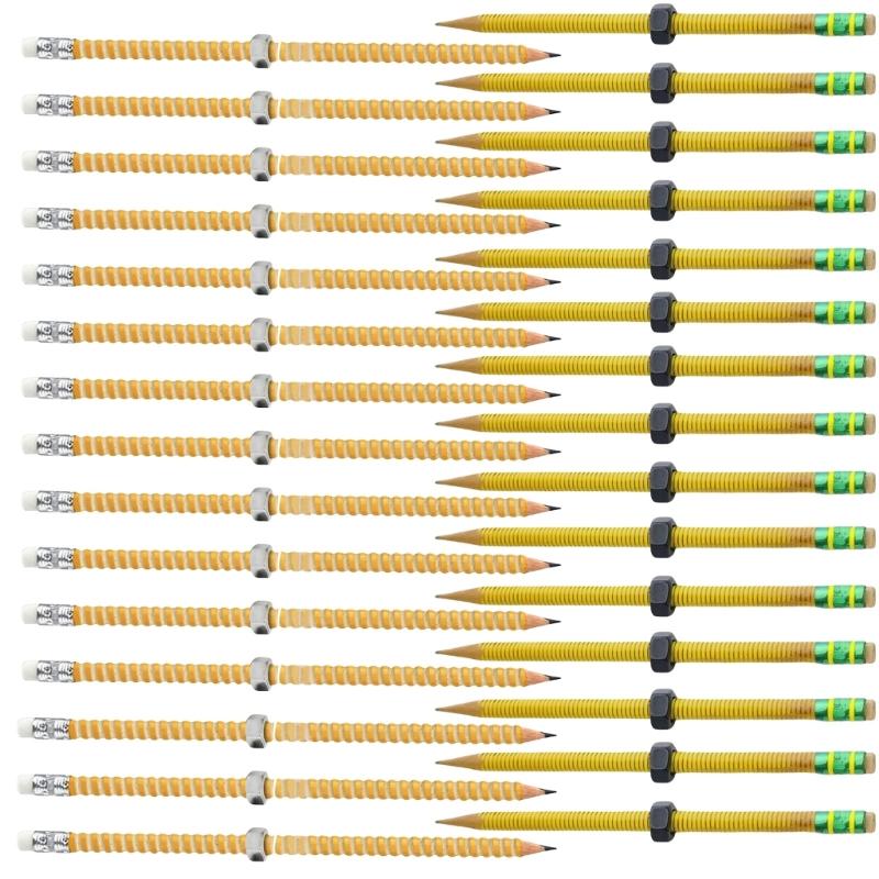 Quiet Wooden Threaded Pencil With Rotating Metal Nut Design For Classroom Concentration Focusing Aid Stress Relief Tool