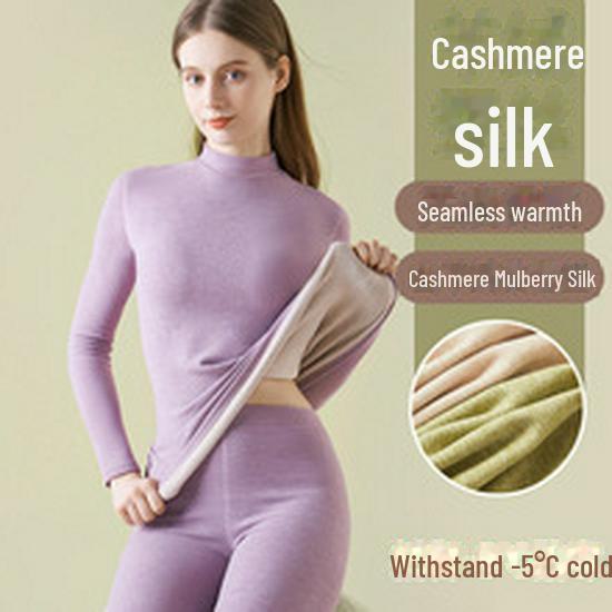 Men's Thickened Wool Silk Thermal Underwear Set for Autumn and Winter