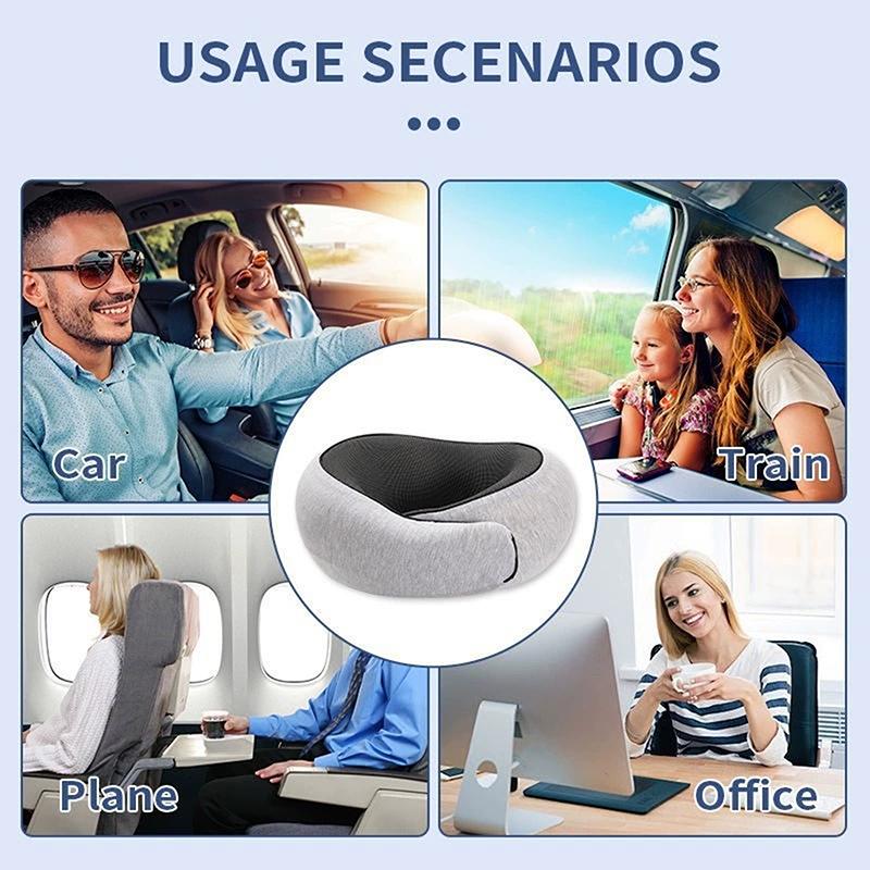 Cuscino da Viaggio per il Collo in Memory Foam per Comfort in Aereo Design Compatto ed Ergonomico per Viaggi, Viaggi in Auto, Uso Domestico Ideale