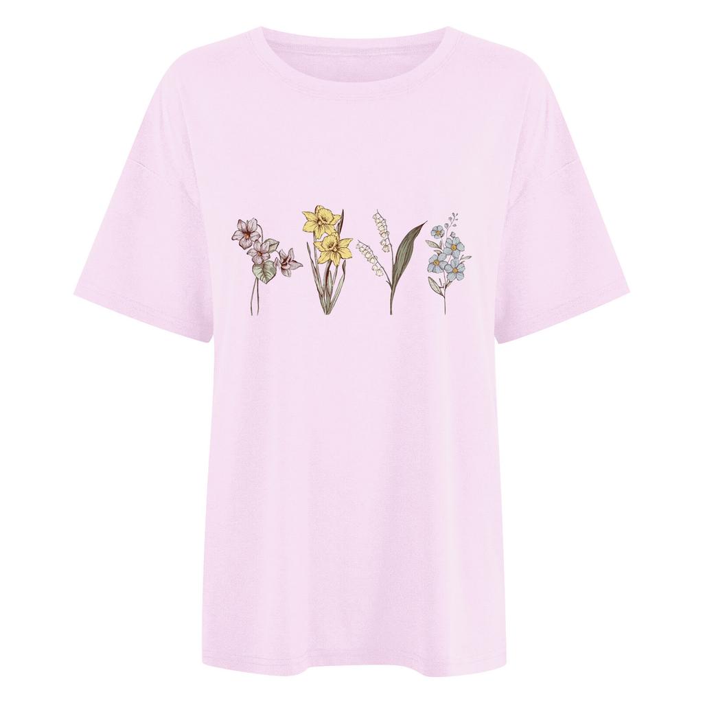 Women's Floral Trend Printed Fashion Cotton T-shirt