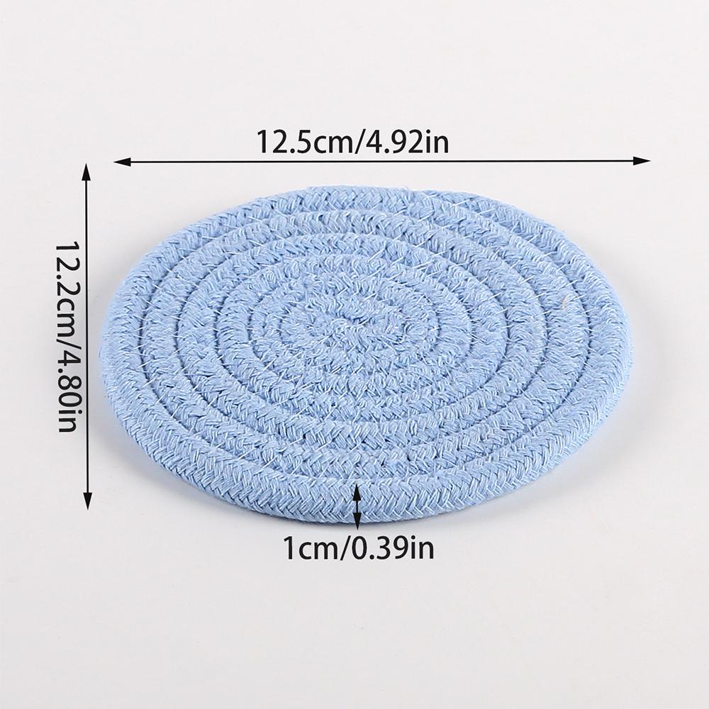 1PC Cotton Thread Cup Mat 12cm Round Coaster Knitting Table Mat Pot Holder Coffee Drink Tea Cup Woven Anti-Scalding Mat