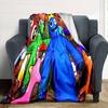 Colorful Characters Celebration Flannel Blanket Super Soft Warm Cozy Blanket For Sofa Bed Office Travel Allseason Home Decor Gift