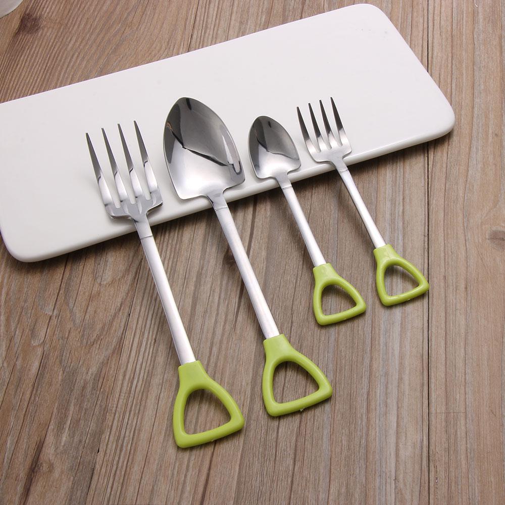 Buy Shovel Shaped Teaspoons Long Handle Stainless Steel Tableware
