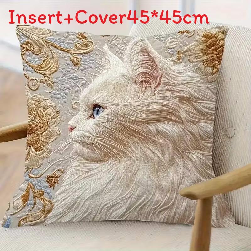 Animal Series Soft Velvet Cushion With Gold Lion Pattern For Bedroom And Sofa