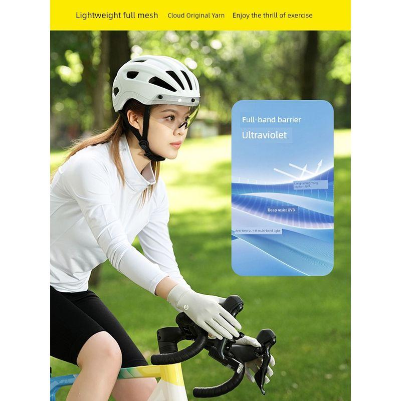 Ice Silk Gloves for Women Thin Type Sunscreen Cycling UV Protection Driving Cycling Summer Non-Slip Touch Screen Outdoor Breathable