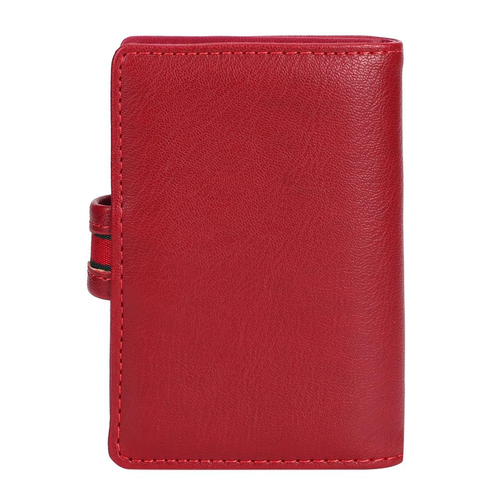 Mini Fashionable RFID Women Card Holder PU Leather Bank Card Box Business Card CaseRed