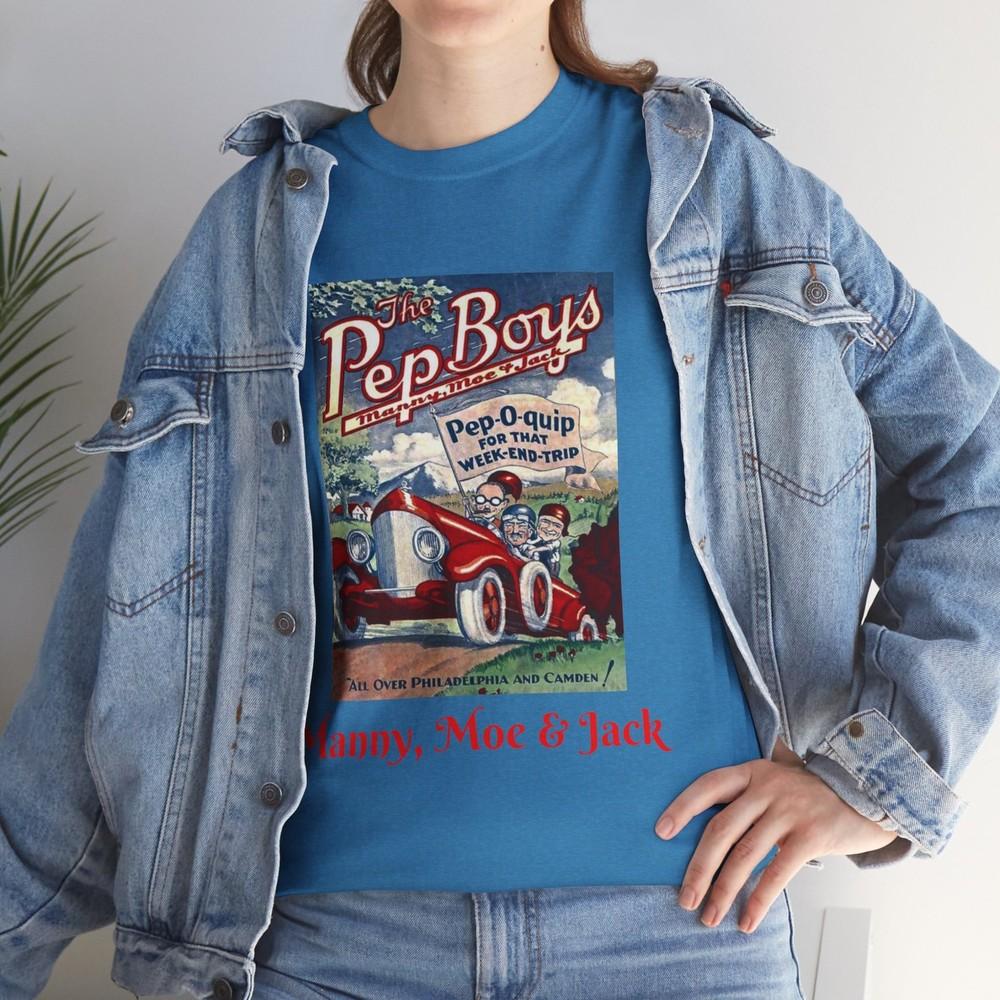 Retro Print Ad Manny, Moe & Jack Unisex Tee, Pep Boys Road Trip Shirt, Vintage Unisex T-Shirt XXXXL