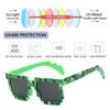 Funny Pixelated Mosaic Sunglasses for Halloween Cosplay Party Disco Fashion Decorative Shades Adults Teens