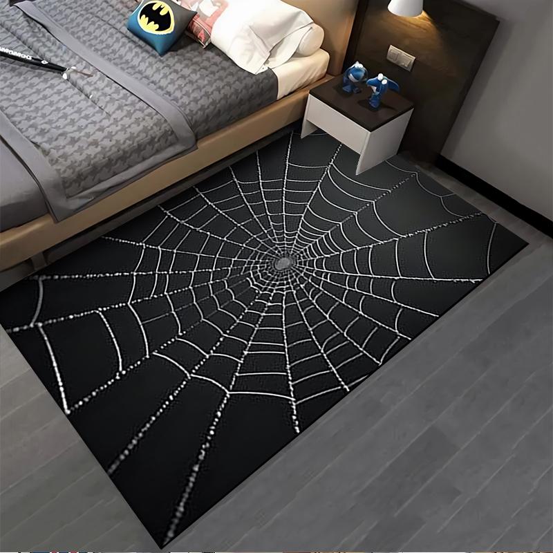 Black Spider Web Design Decorative Carpet for Living Room Floor Suitable for Use As an Anti-slip for Living Room Bedroom Sofas