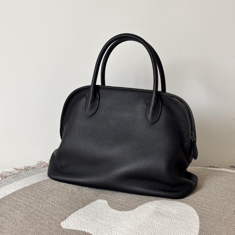 THE * RO New Shell Bag Top Cowhide Agnes Bowling Folded Bag Retro Handheld Girl Bag