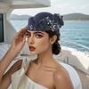 Women's Hat Vintage Chic Floral Beret - Stylish and Elegant Airline Stewardess Hat
