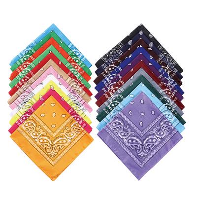 Versatile Men'S New Square Scarf Paisley Headscarf Hip Hop Street Dance Cycling Cashew Flower Scarf