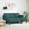 2 Piece Sofa Set with Cushions Dark Green Polyester