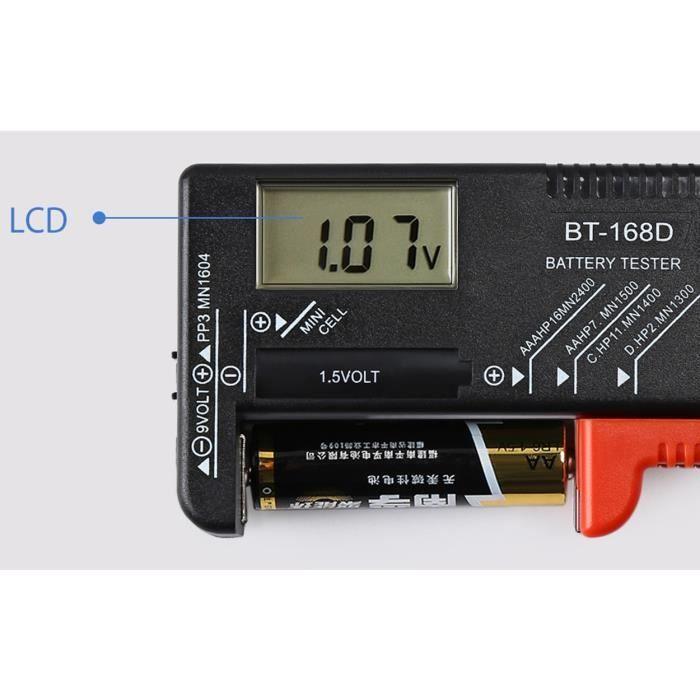 Battery Tester - BT-168D - Digital LCD Display - Compatible AA AAA C D 9V - Easy To Use