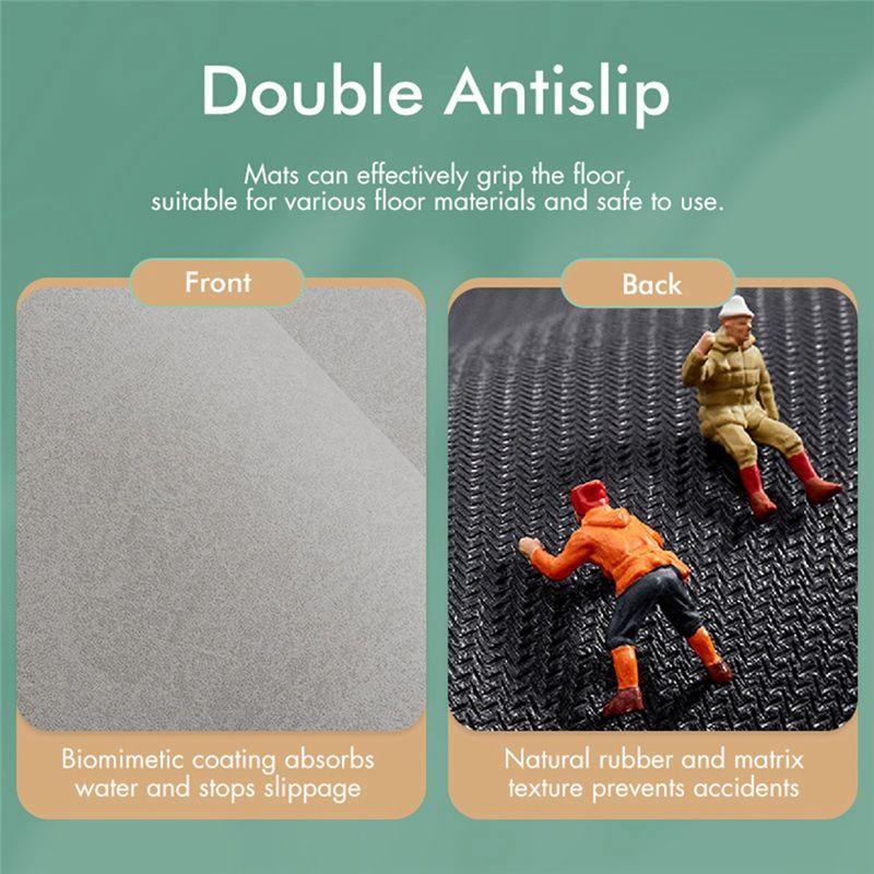 A44Z-Bath Mat Rug-Rubber Quick Dry Super Absorbent Thin Bathroom Rugs Fit Under Door-Washable Bathroom Floor Mats